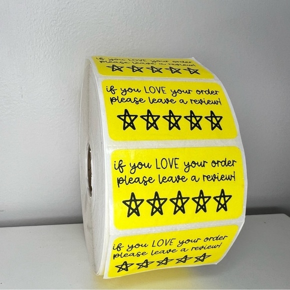 Thank You Stickers leave a review | Packaging Supplies NWT | 2 in nwt - Picture 8 of 8